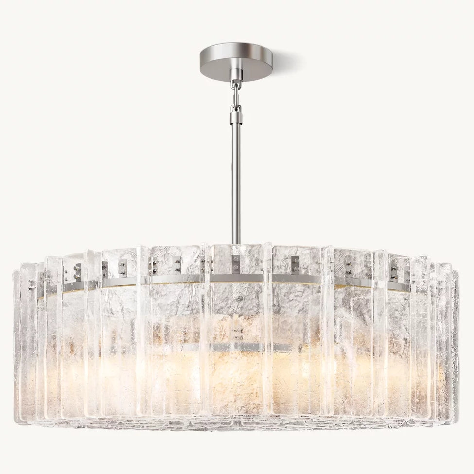 Lattice Clear Glass Round Chandelier 48"
