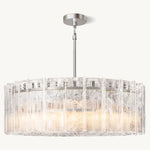 Lattice Clear Glass Round Chandelier 48"
