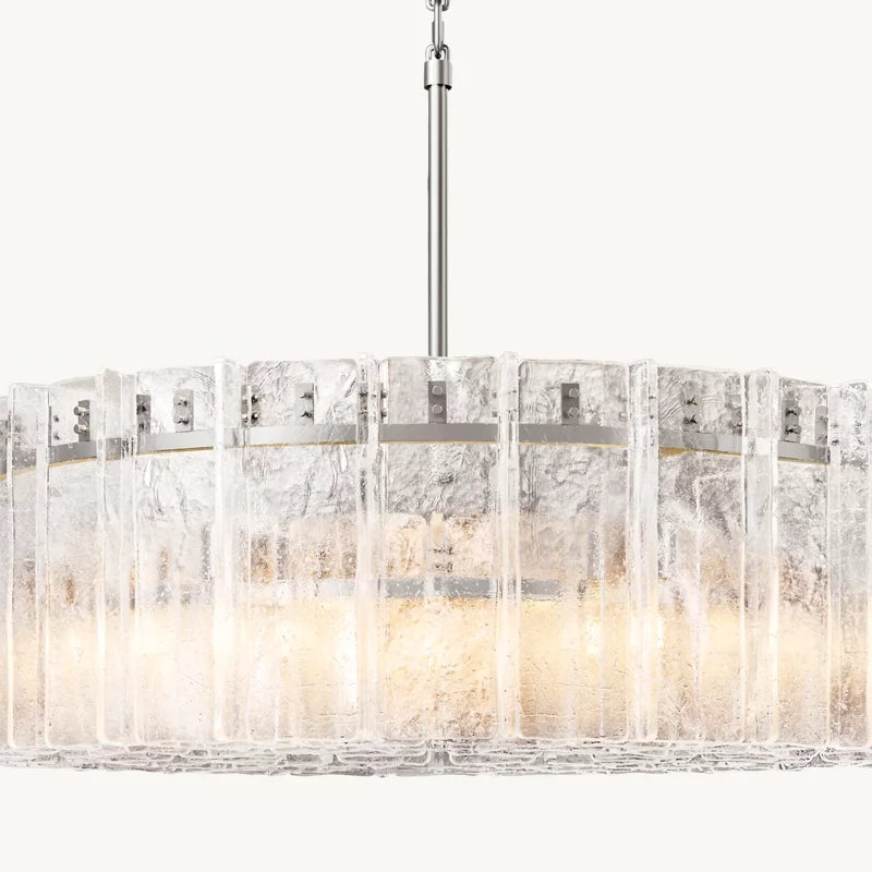 Lattice Clear Glass Round Chandelier 48"