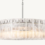 Lattice Clear Glass Round Chandelier 48"