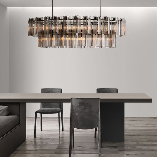 Delsie Vintage Glass Oval Chandelier