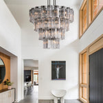 Delsie Reeded Glass Tiered Round Chandelier