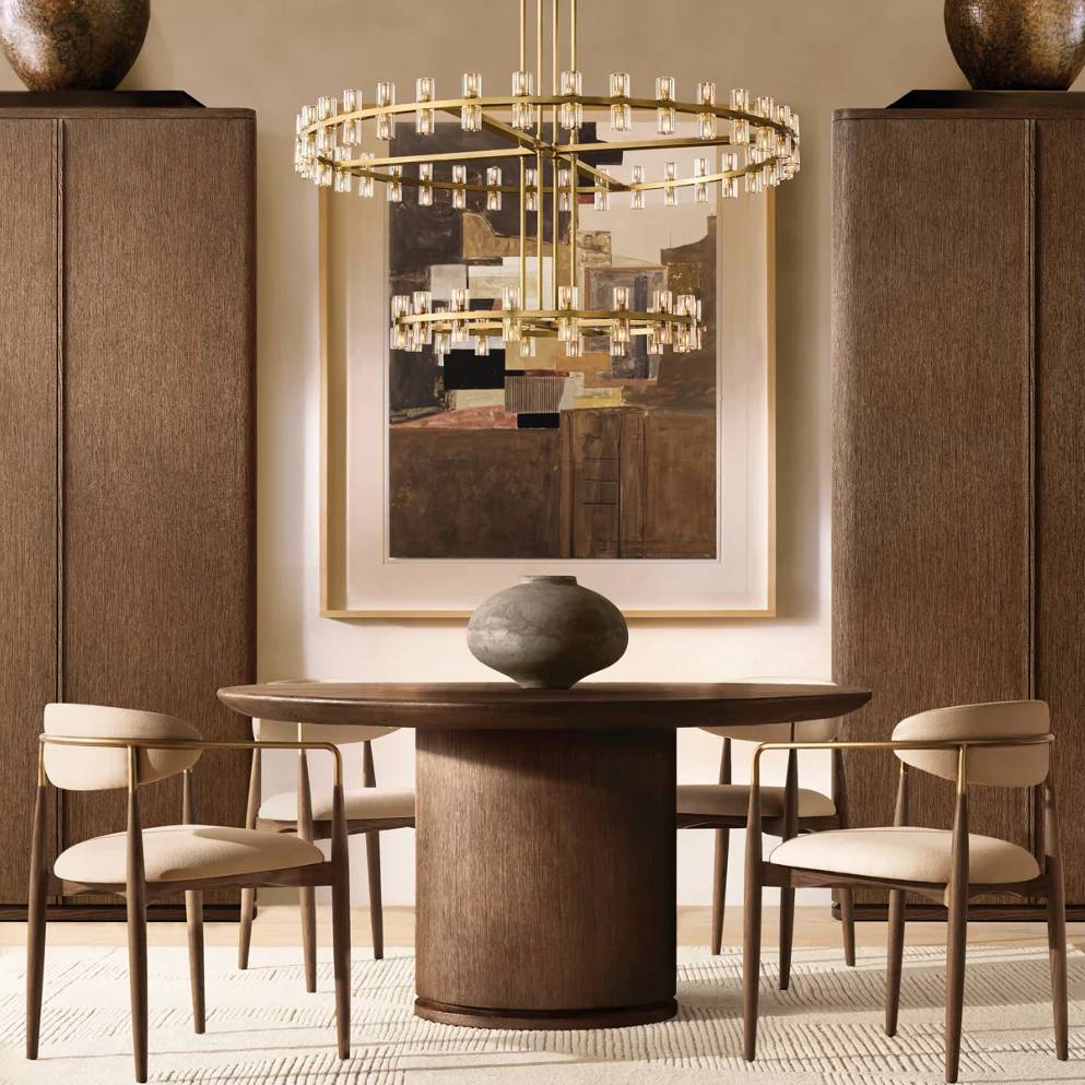 Arcachon Gear Crystal Two-Tier Round Chandelier 60"