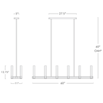 Vallon Etched Glass Linear Chandelier 60"