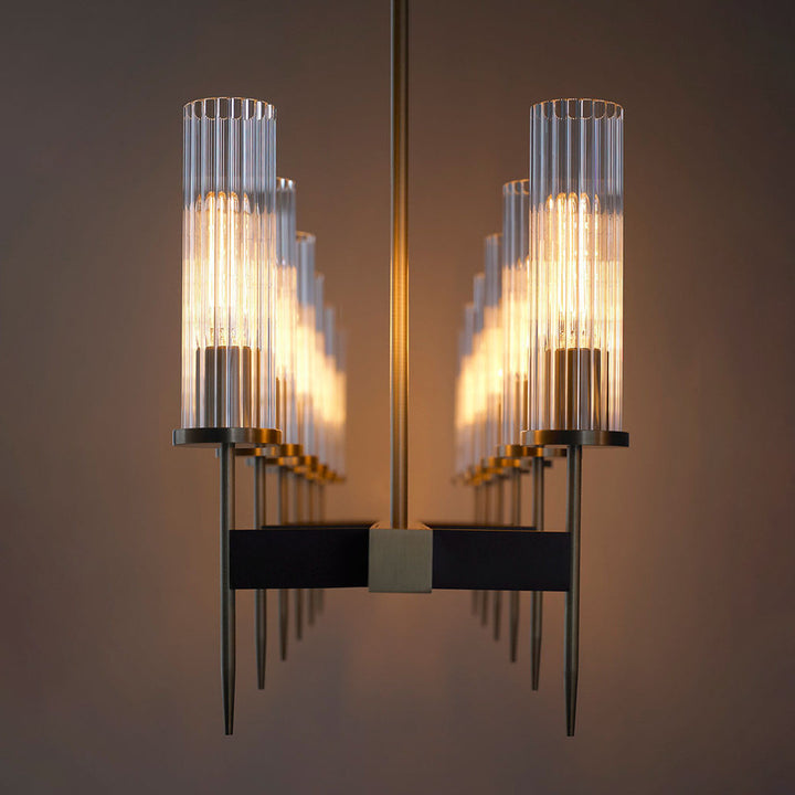 Vallon Channel Glass Linear Chandelier 60"