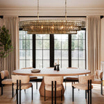 Ghiaccio Rippled Glass Oval Chandelier