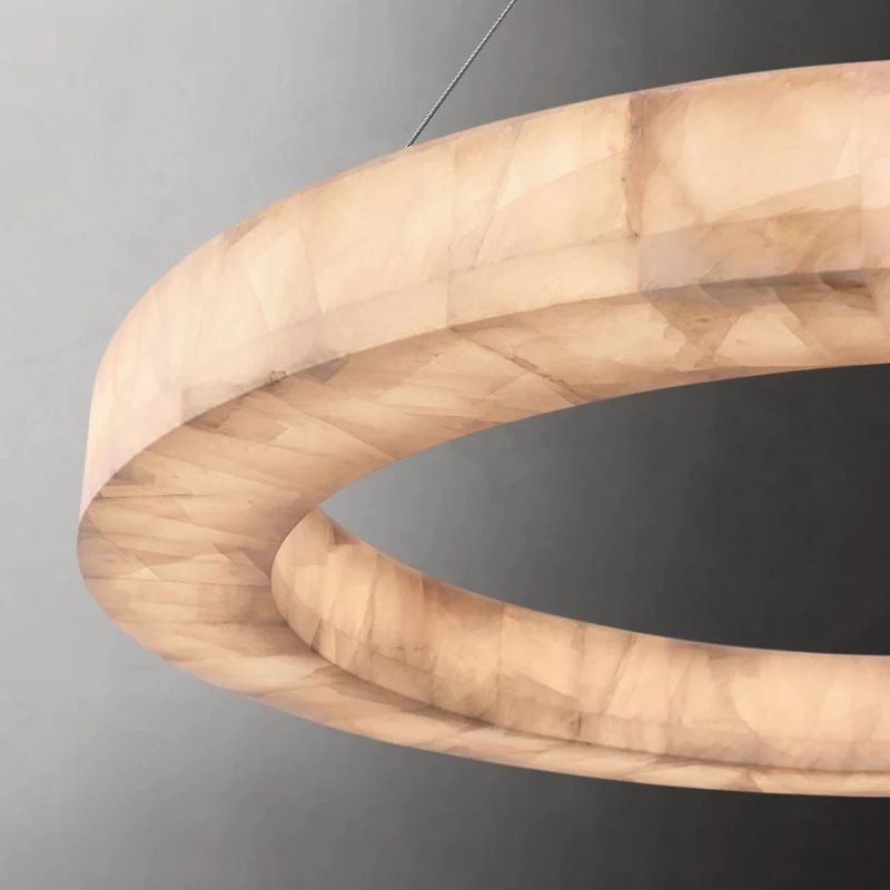 Rivage Veined Alabaster Round Chandelier 31"