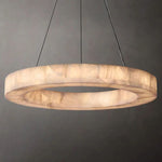 Rivage Veined Alabaster Round Chandelier 31"