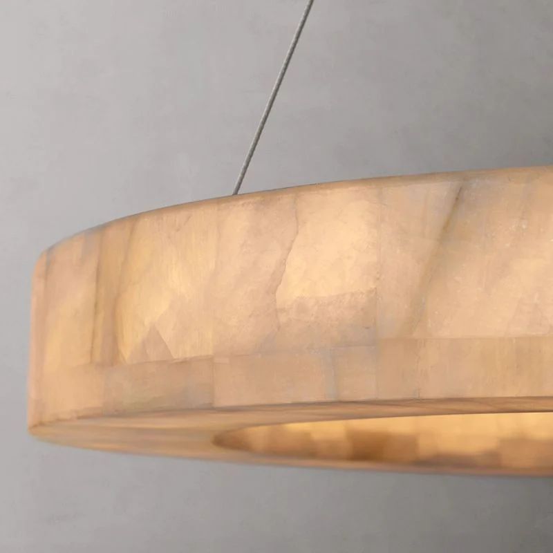 Rivage Veined Alabaster Round Chandelier 31"