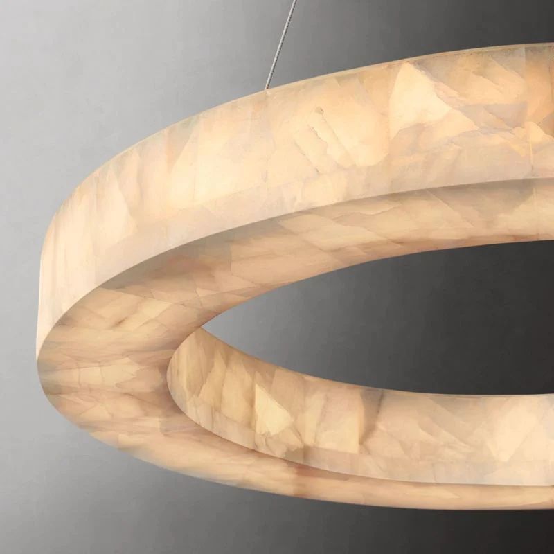 Rivage Veined Alabaster Round Chandelier 31"