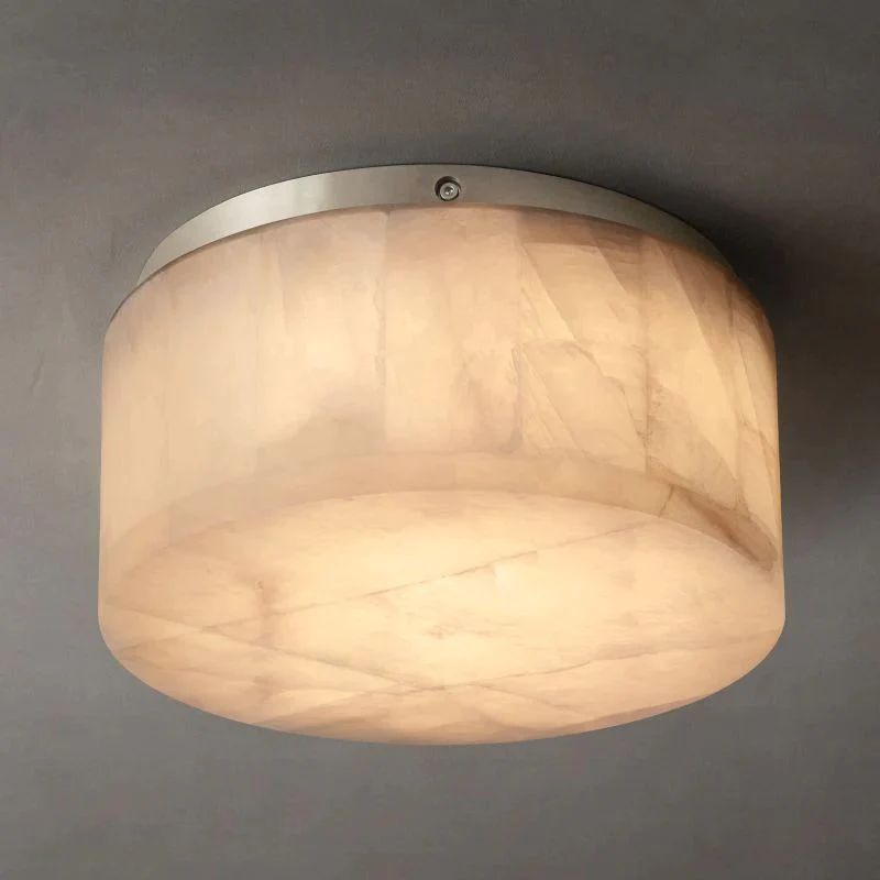 Rivage Veined Alabaster Round Flush Mount