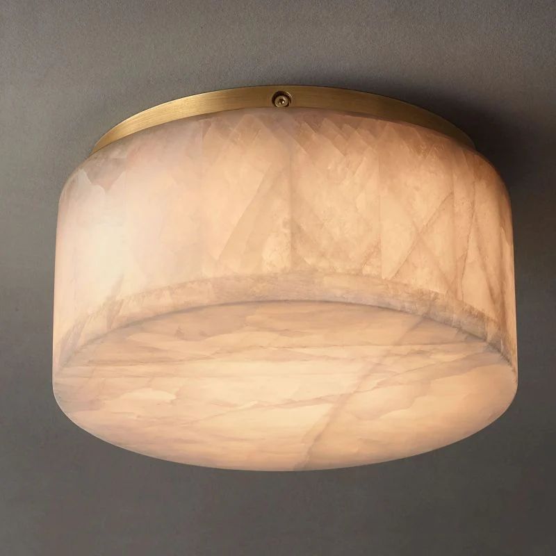 Rivage Veined Alabaster Round Flush Mount