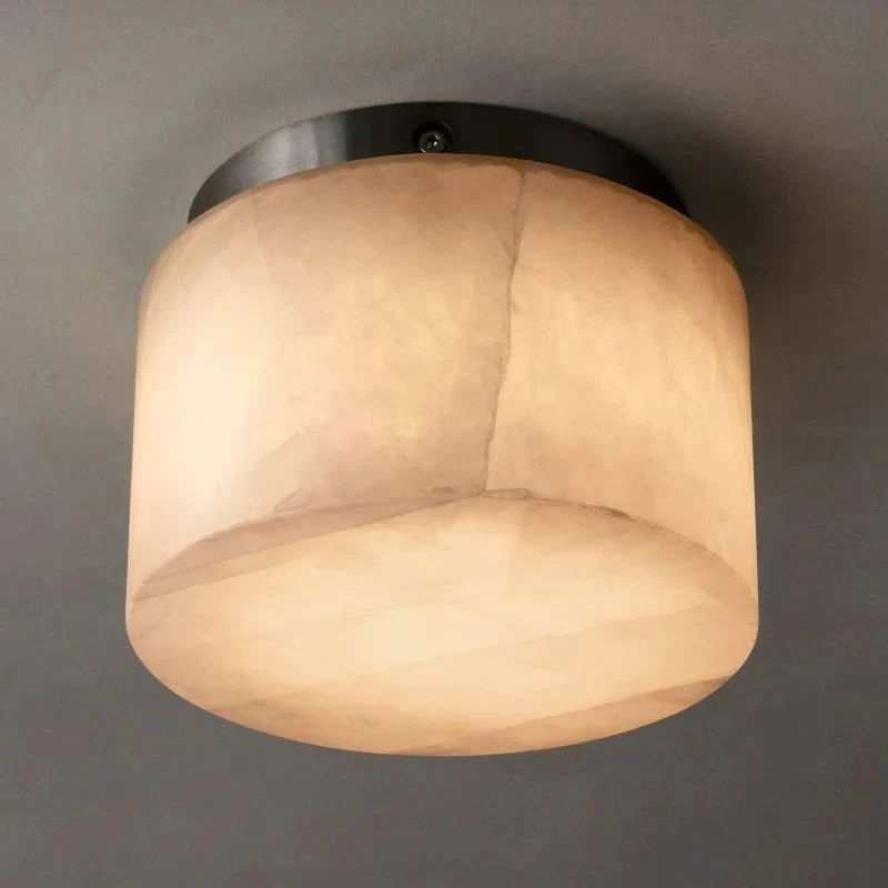 Rivage Veined Alabaster Round Flush Mount