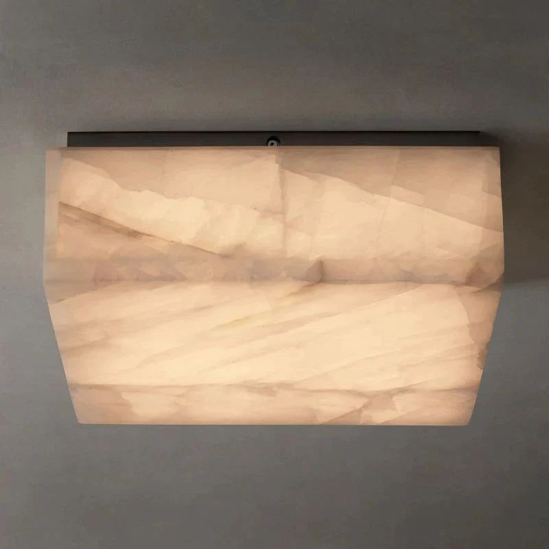 Rivage Veined Alabaster Square Flush Mount