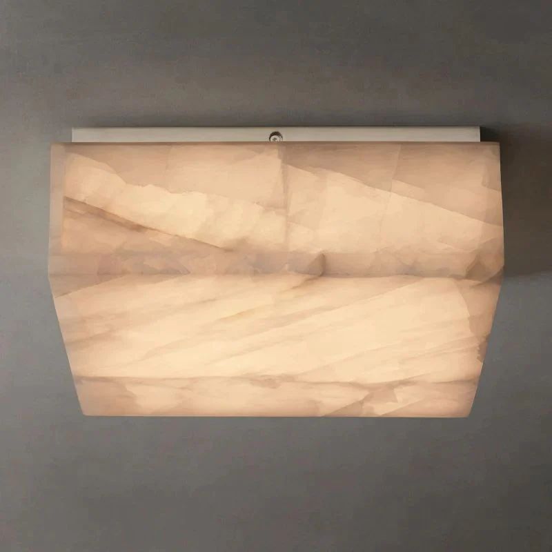 Rivage Veined Alabaster Square Flush Mount