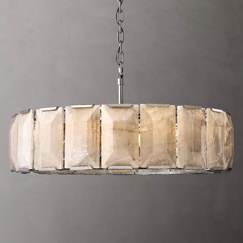 Harlow Faceted Calcite Round Chandelier 43"