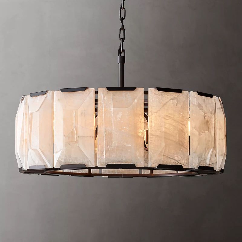 Harlow Faceted Calcite Round Chandelier 31"