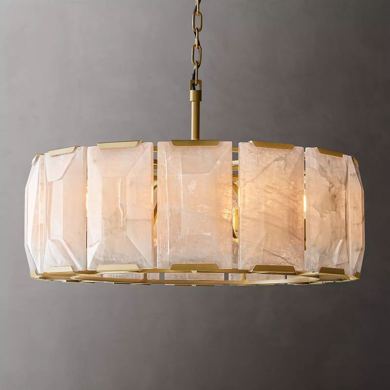 Harlow Faceted Calcite Round Chandelier 31"