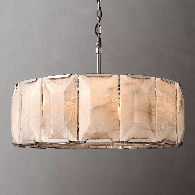 Harlow Faceted Calcite Round Chandelier 31"