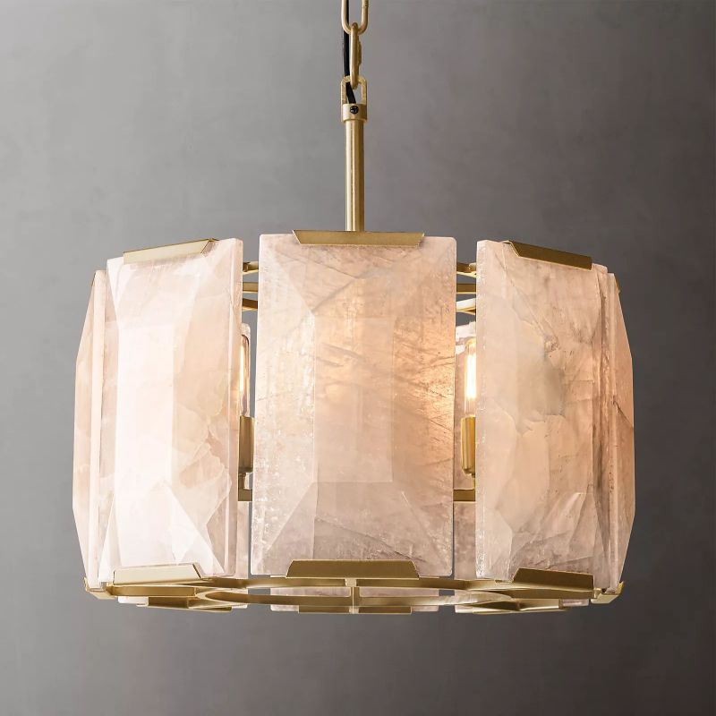 Harlow Faceted Calcite Round Chandelier 19"