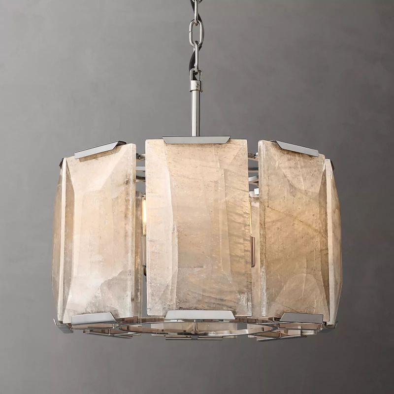 Harlow Faceted Calcite Round Chandelier 19"