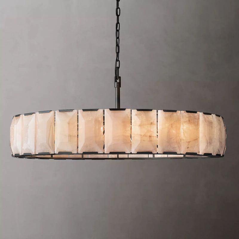 Harlow Faceted Calcite Round Chandelier 60"