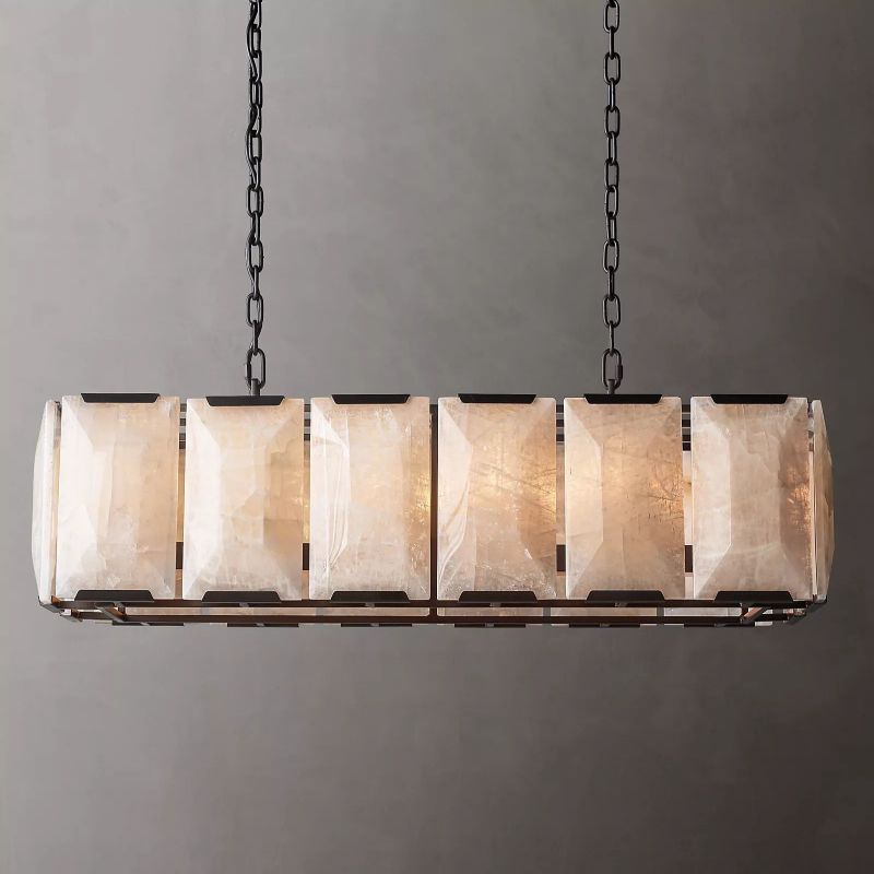 Harlow Faceted Calcite Rectangle Chandelier 42"