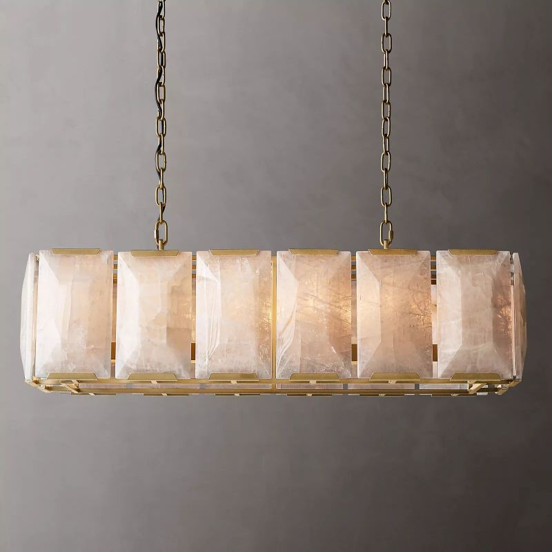 Harlow Faceted Calcite Rectangle Chandelier 42"