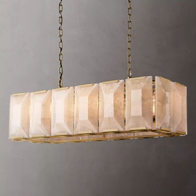 Harlow Faceted Calcite Rectangle Chandelier 42"