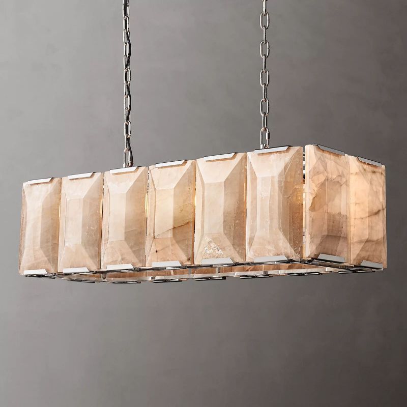 Harlow Faceted Calcite Rectangle Chandelier 42"