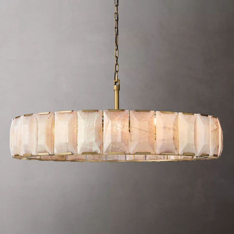 Harlow Faceted Calcite Round Chandelier 60"