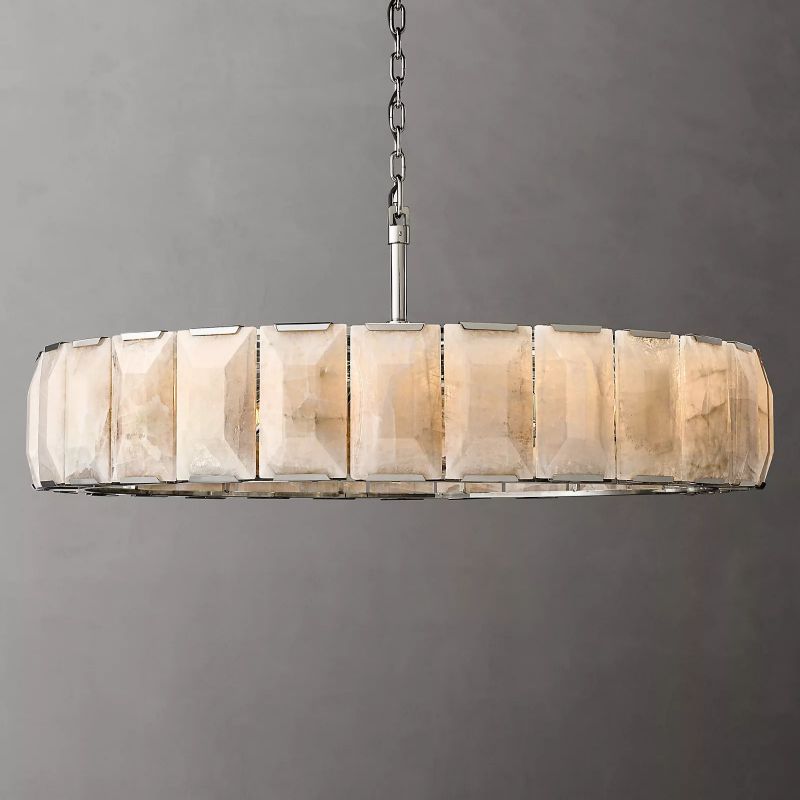Harlow Faceted Calcite Round Chandelier 60"
