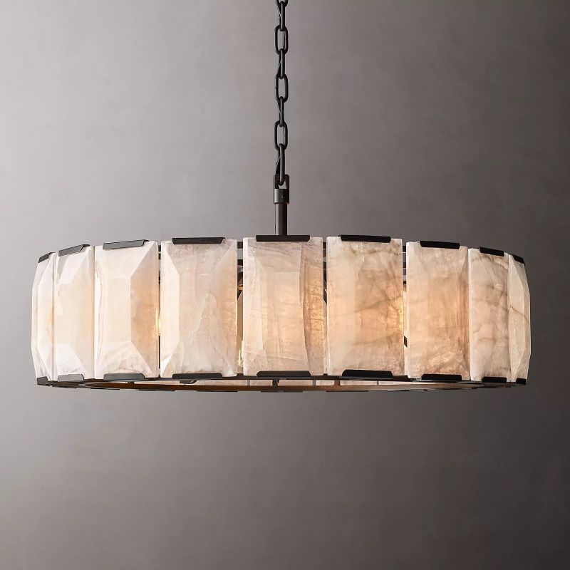 Harlow Faceted Calcite Round Chandelier 43"