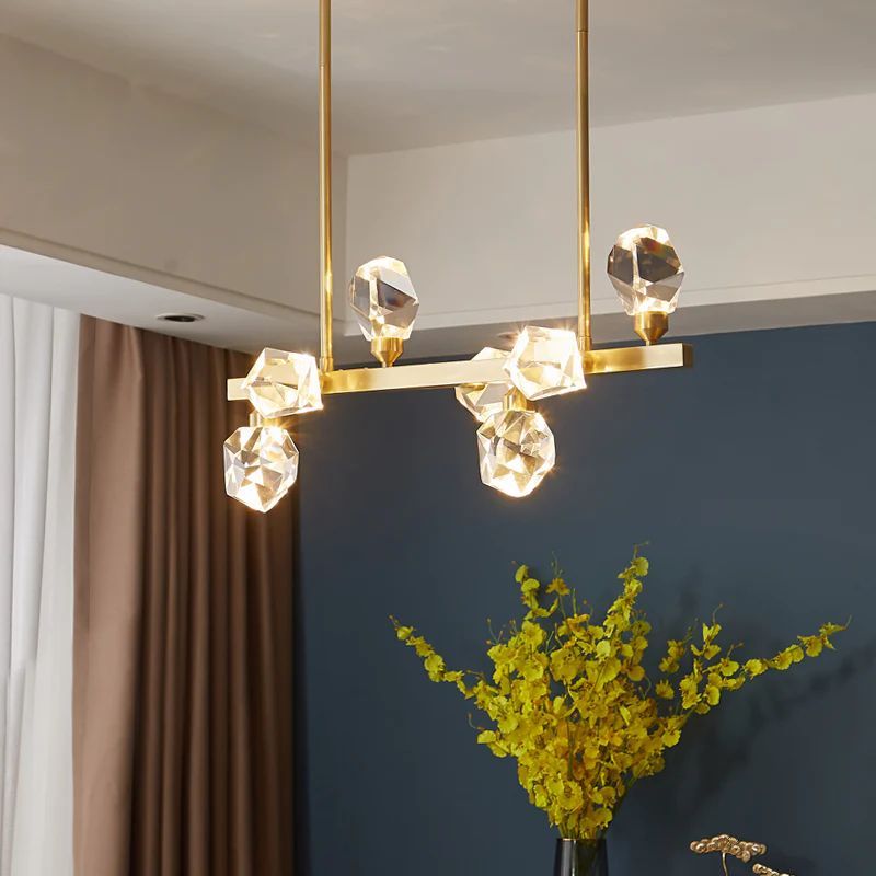Angle Faceted Crystal Linear Chandelier