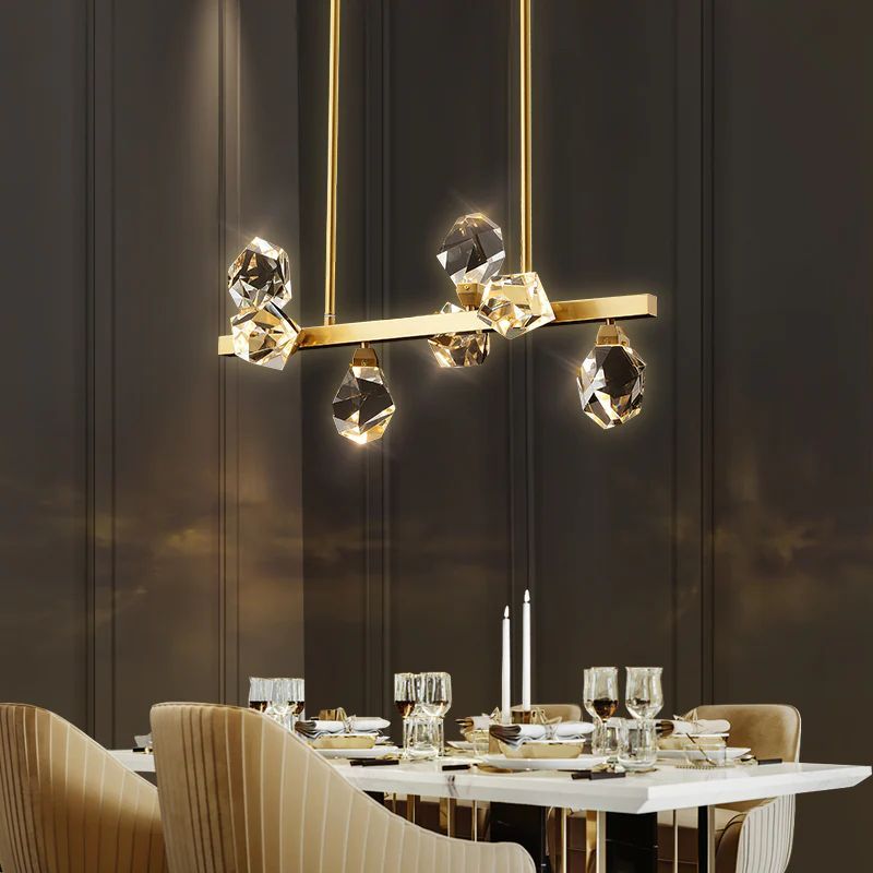 Angle Faceted Crystal Linear Chandelier