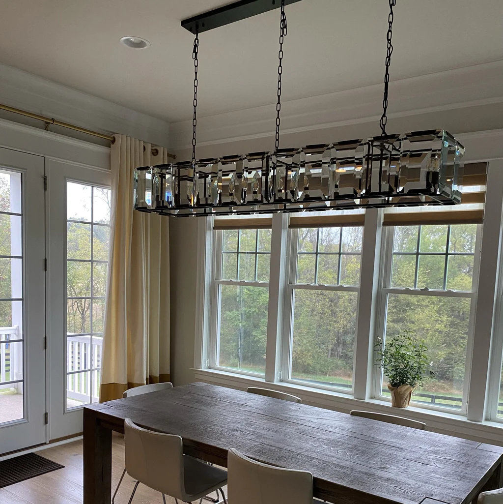 Harlow Faceted Crystal Rectangle Chandelier 62"