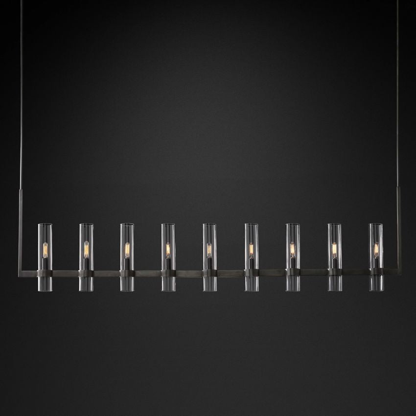 Ravelle Luxe Glass Linear Chandelier 73"