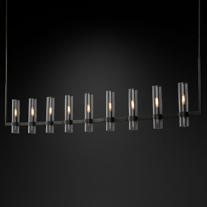 Ravelle Luxe Glass Linear Chandelier 73"
