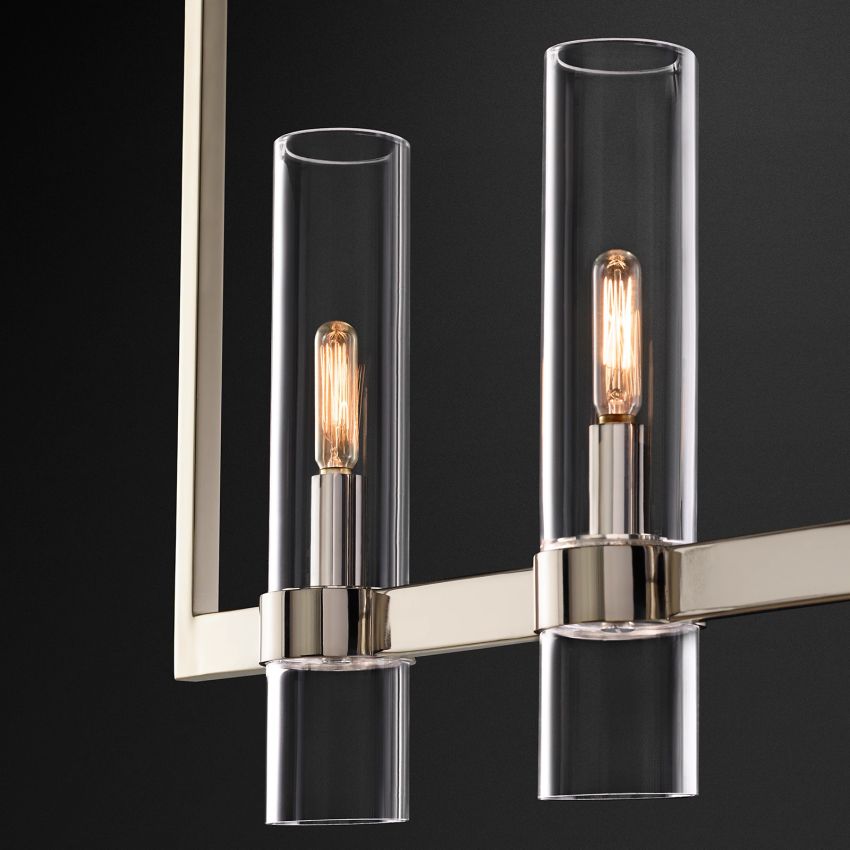 Ravelle Luxe Glass Linear Chandelier 73"