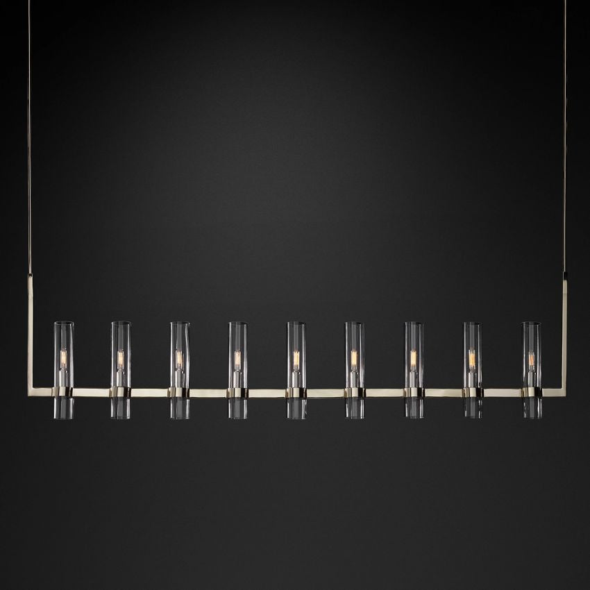 Ravelle Luxe Glass Linear Chandelier 73"