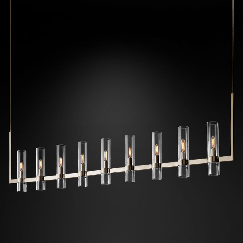 Ravelle Luxe Glass Linear Chandelier 73"