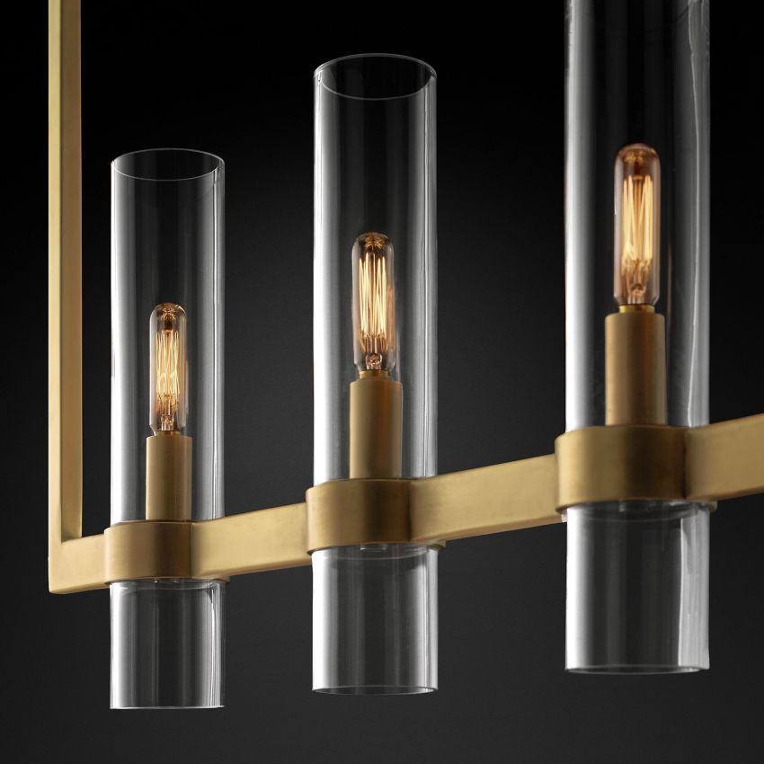 Ravelle Luxe Glass Linear Chandelier 73"