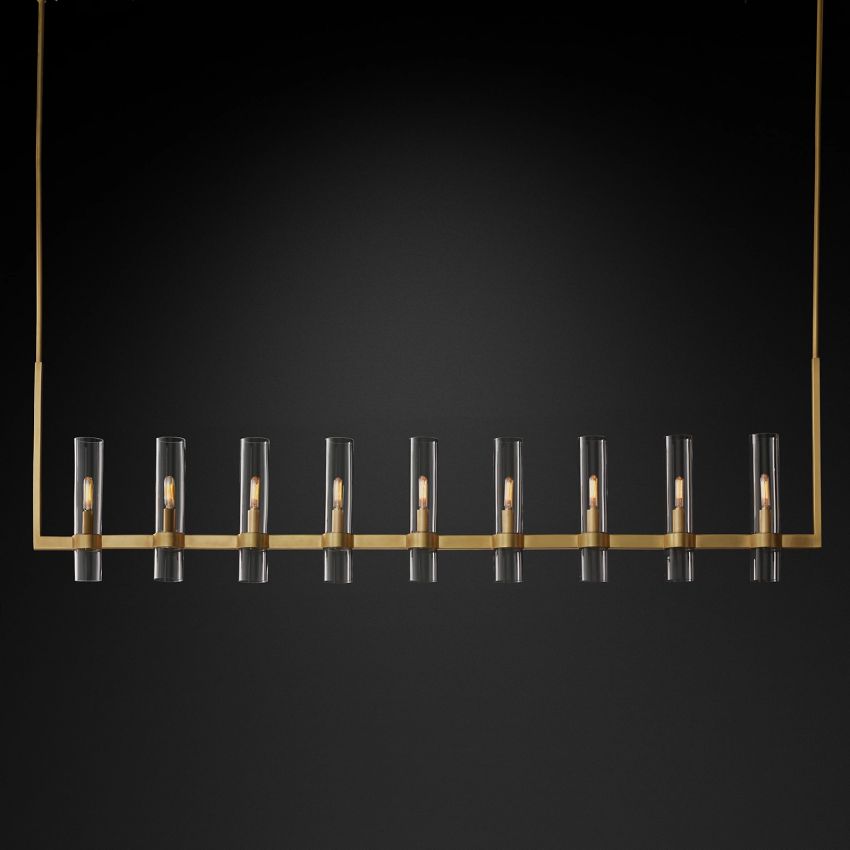 Ravelle Luxe Glass Linear Chandelier 73"
