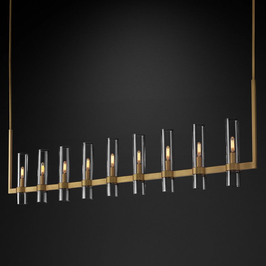 Ravelle Luxe Glass Linear Chandelier 73"