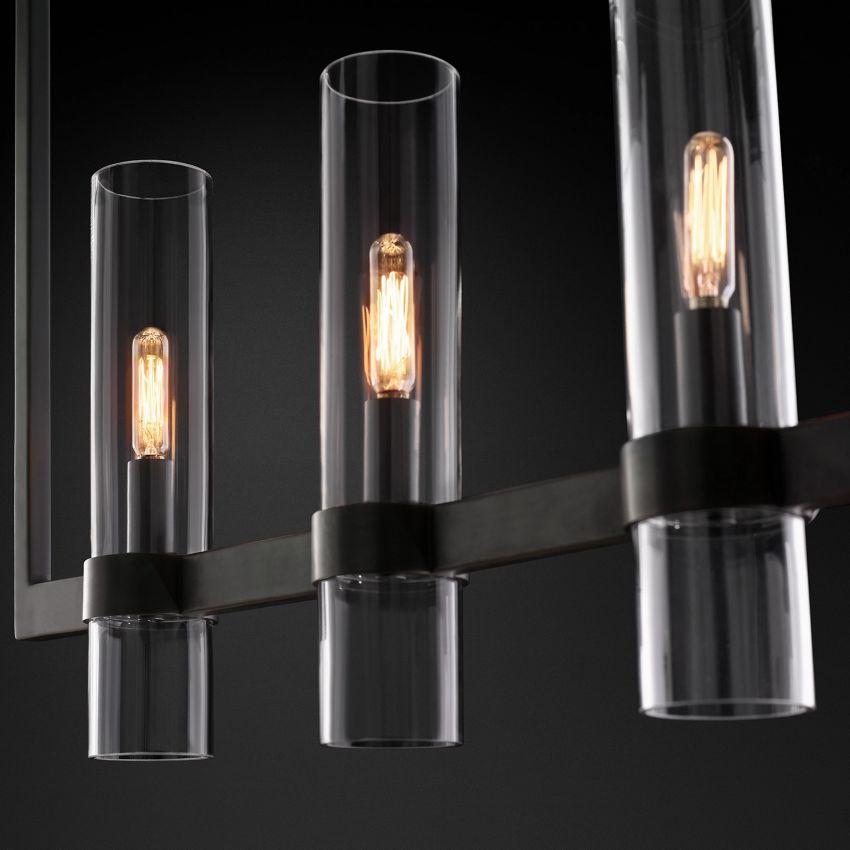 Ravelle Luxe Glass Linear Chandelier 73"