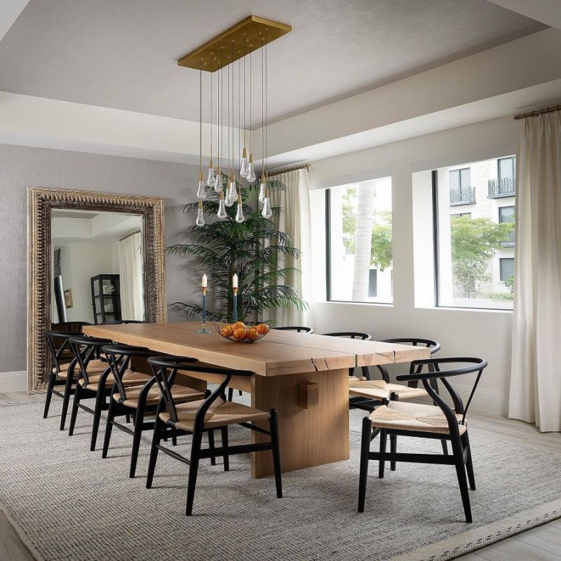 Raindrop Glass Solitaire Linear Chandelier - Lamplives