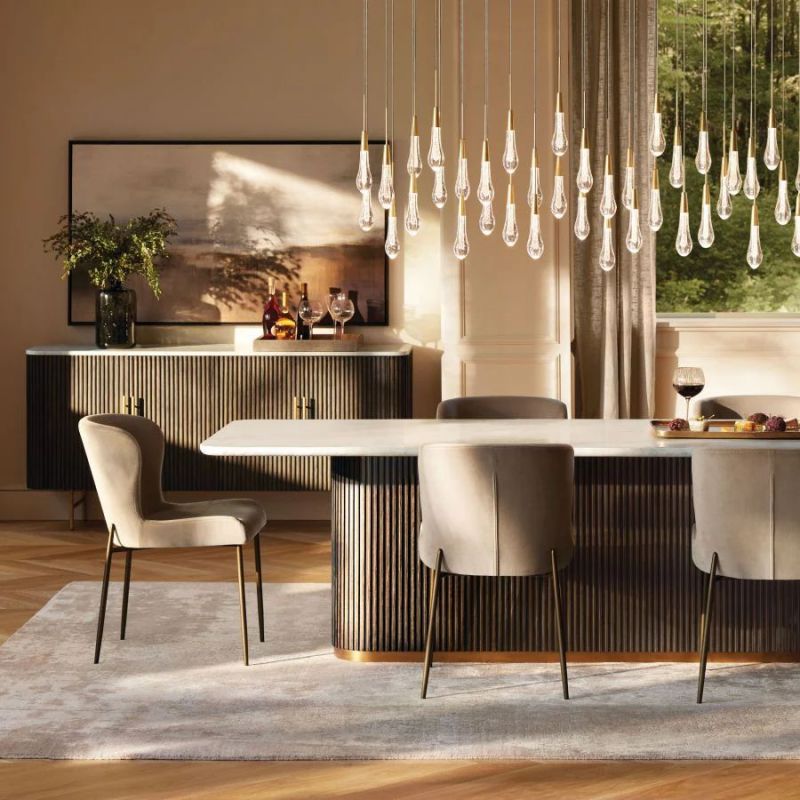 Raindrop Glass Solitaire Linear Chandelier - Lamplives