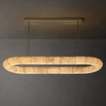 Rivage Lisse Veined Alabaster Oval Chandelier 57"