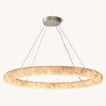 Rivage Lisse Veined Alabaster Round Chandelier 61"