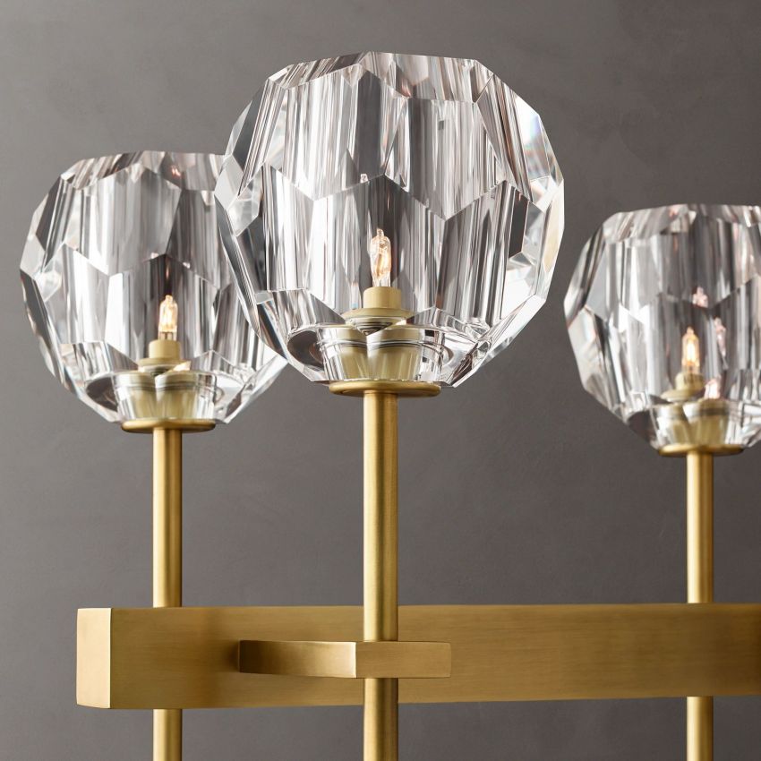 Boule De Crystal Double Linear Chandelier 60"